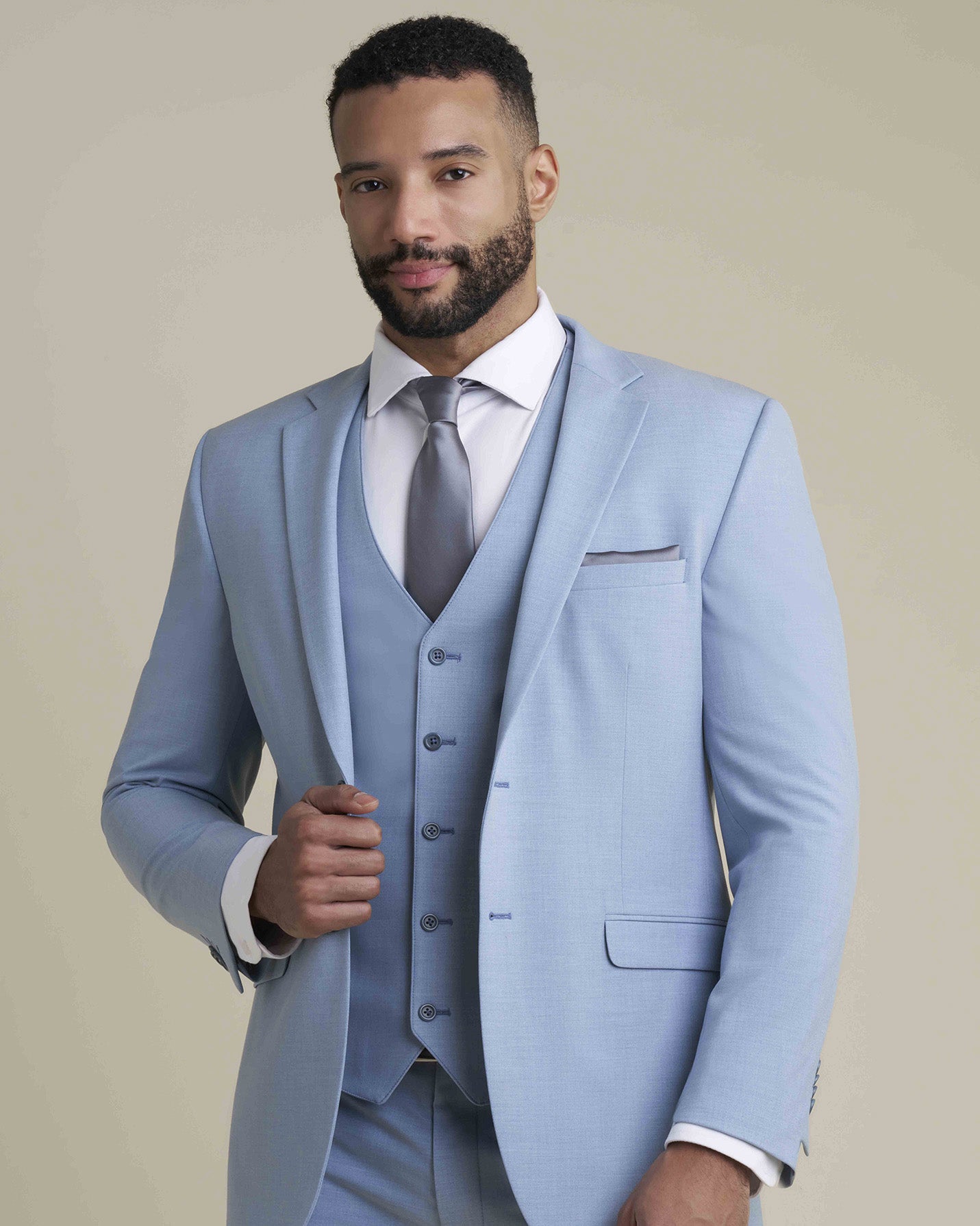 Allure Men Light Blue Suit Coat